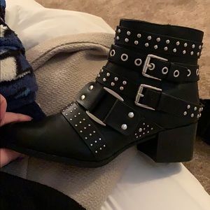 Black Buckled Booties